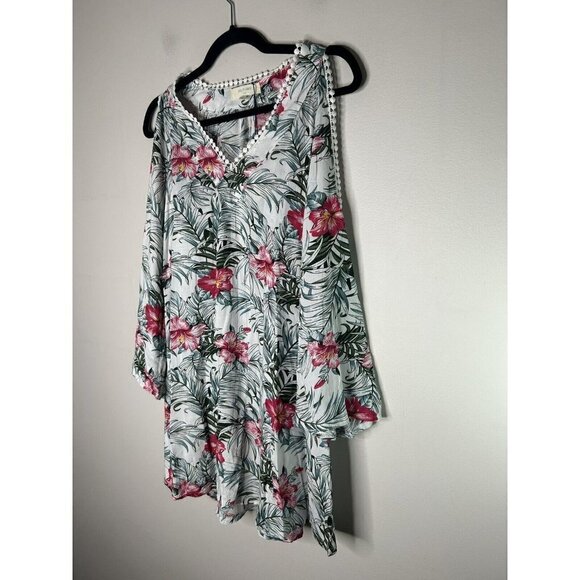 Solitaire Swim Women's Floral Beach Cover Up Dress Pullover Size Small N… - Picture 4 of 16
